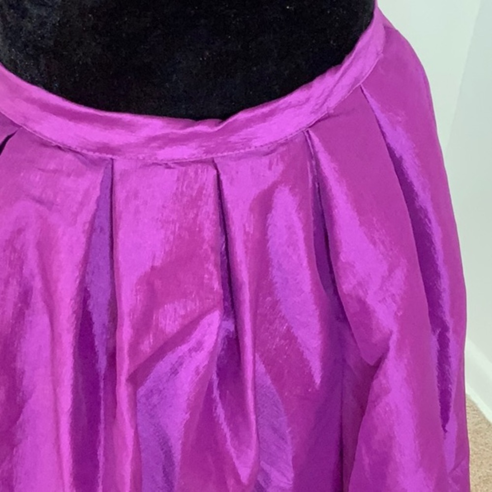 Purple Midi Skirt Taffeta Skirts High Waisted Flare A-Line Formal Wear Party Y2K - Picture 9 of 17